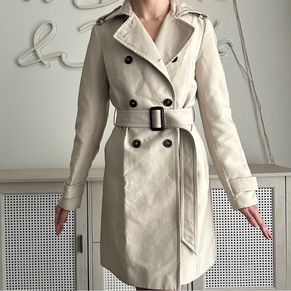 Zara Beige Belted Trench Coat